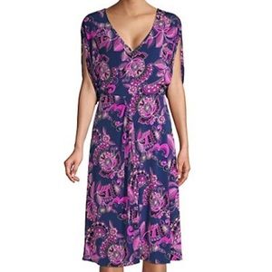 Trina Turk Faux Wrap Paisley Midi Dress size 14